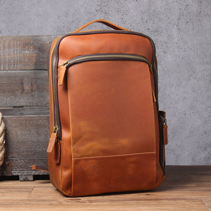 Men's Vintage Leather Backpack |  Full Grain Leather | Laptop Daypack