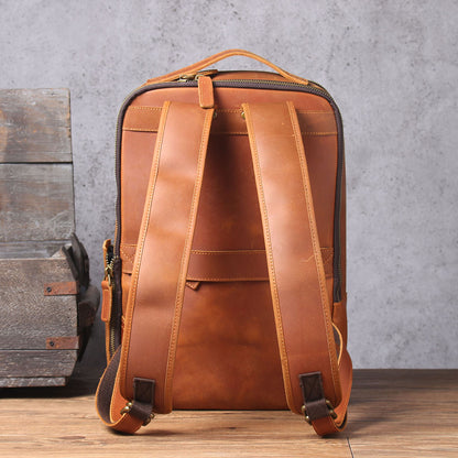 Men's Vintage Leather Backpack |  Full Grain Leather | Laptop Daypack