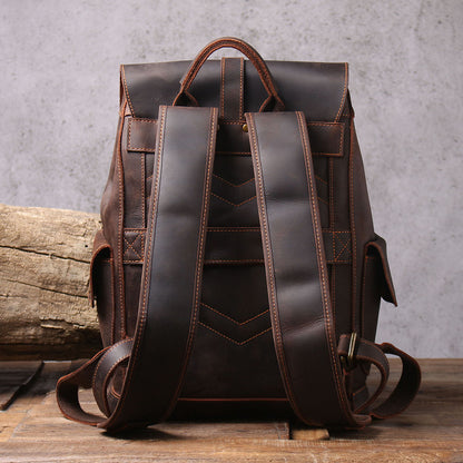 Men's Vintage Leather Backpack |  Full Grain Leather | Daypack