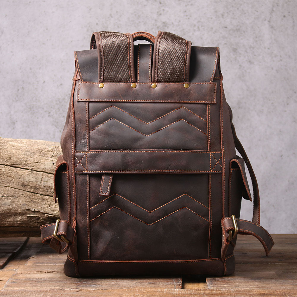Men's Vintage Leather Backpack |  Full Grain Leather | Daypack