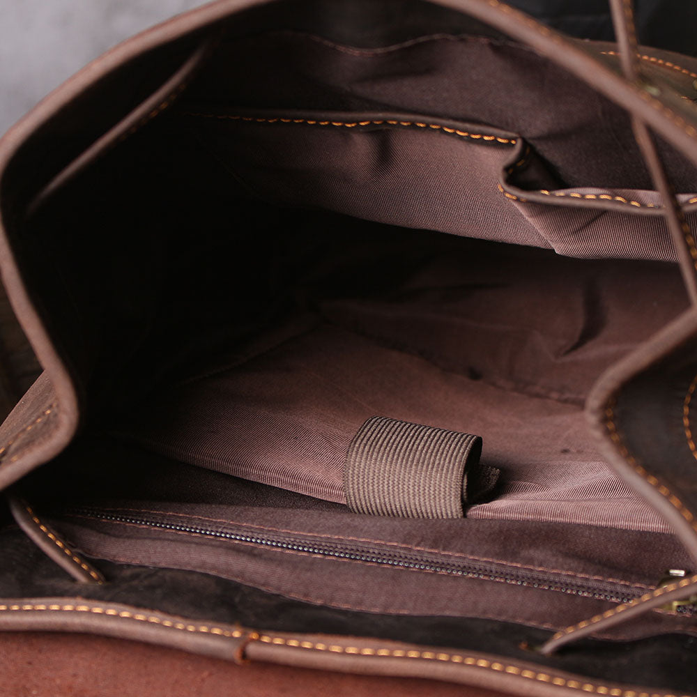 Men's Vintage Leather Backpack |  Full Grain Leather | Daypack
