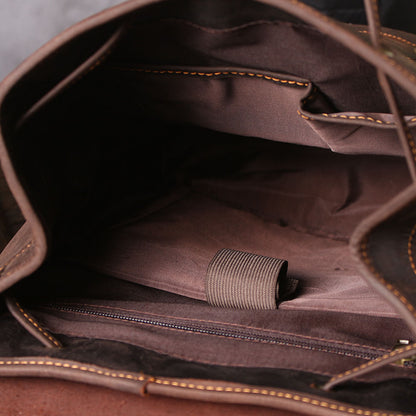 Men's Vintage Leather Backpack |  Full Grain Leather | Daypack