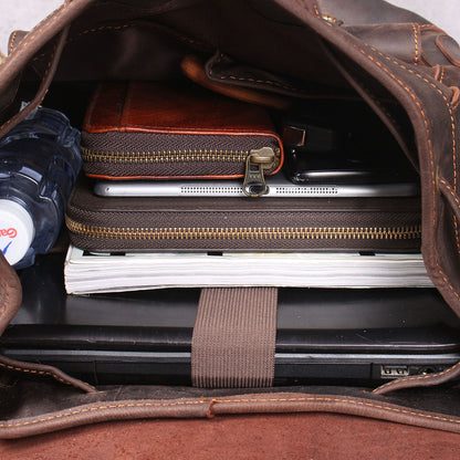 Men's Vintage Leather Backpack |  Full Grain Leather | Daypack