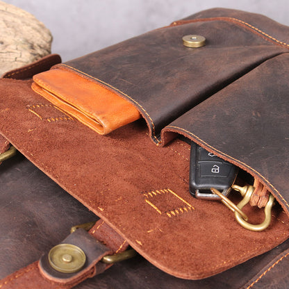 Men's Vintage Leather Backpack |  Full Grain Leather | Daypack