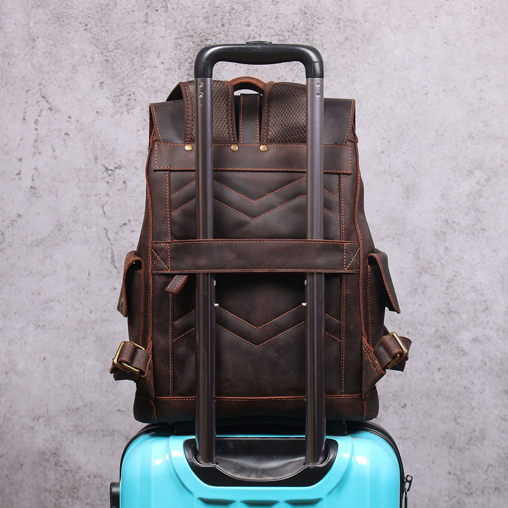 Men's Vintage Leather Backpack |  Full Grain Leather | Daypack