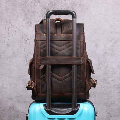 Men's Vintage Leather Backpack |  Full Grain Leather | Daypack