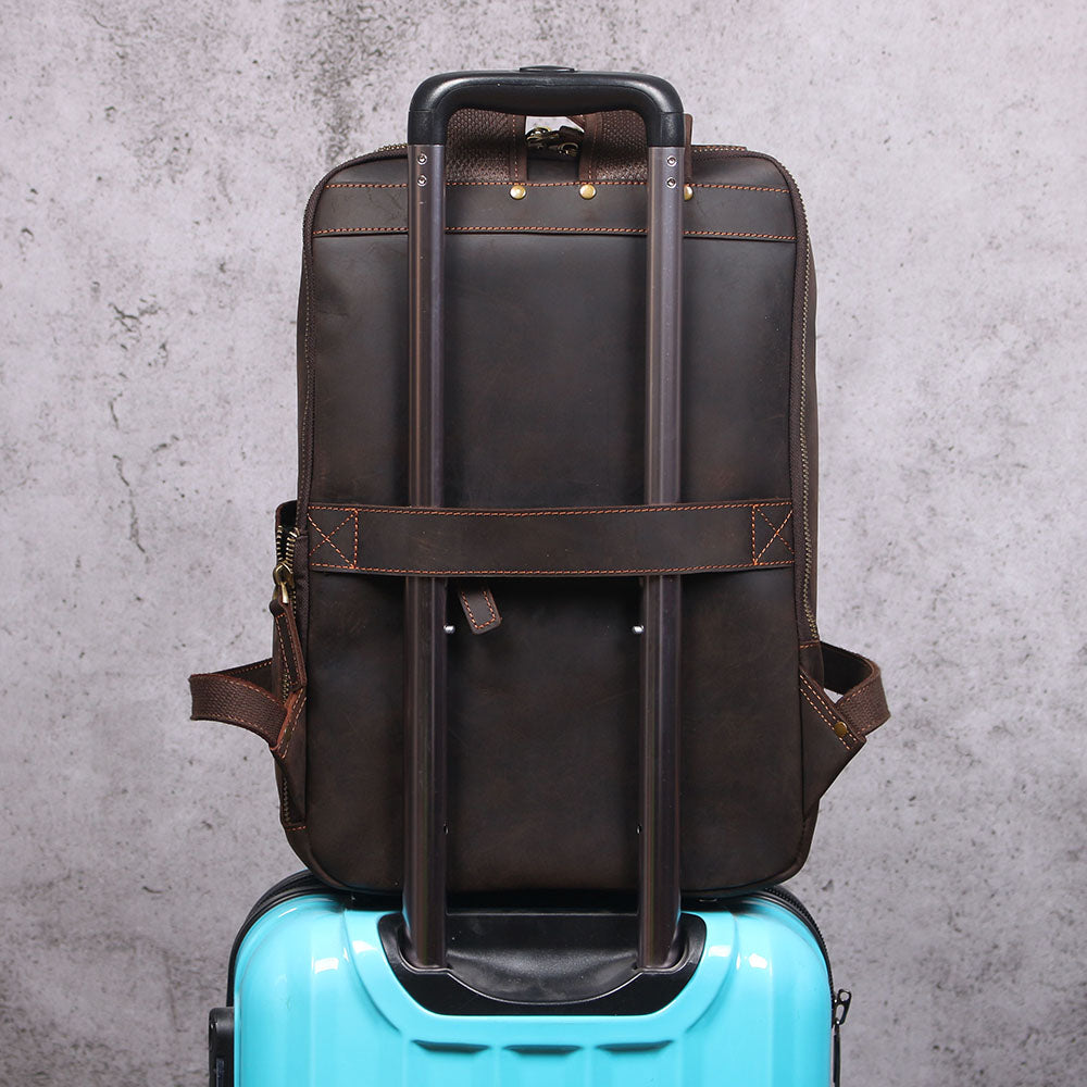 Men's Vintage Leather Backpack |  Full Grain Leather | Laptop Daypack