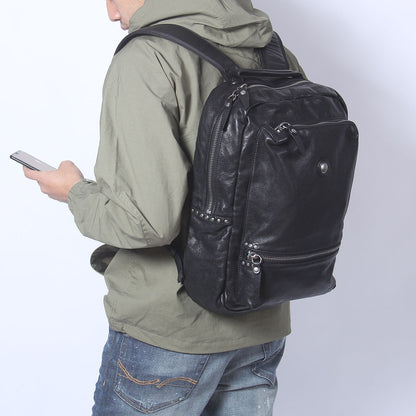 Men's Vintage Leather Backpack |  Italian Full Grain Leather | Laptop Daypack