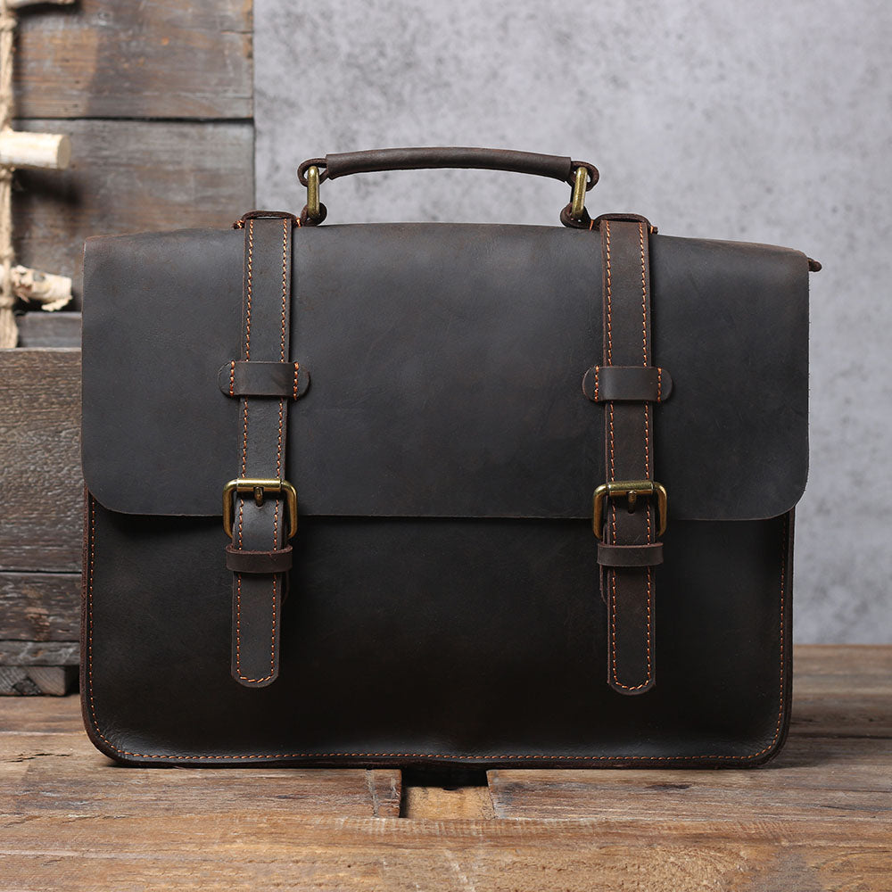 Vintage Leather Backpack For Men |  Full Grain Leather | Single/Shoulder & Double Straps Daypack