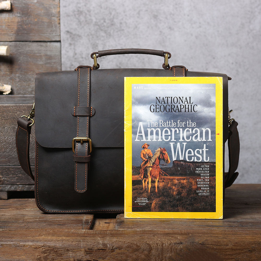 Vintage Leather Backpack For Men |  Full Grain Leather | Single/Shoulder & Double Straps Daypack