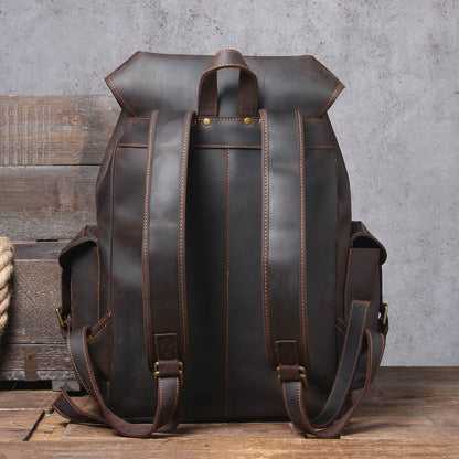 Men's Vintage Leather Backpack |  Full Grain Leather | Large Capacity