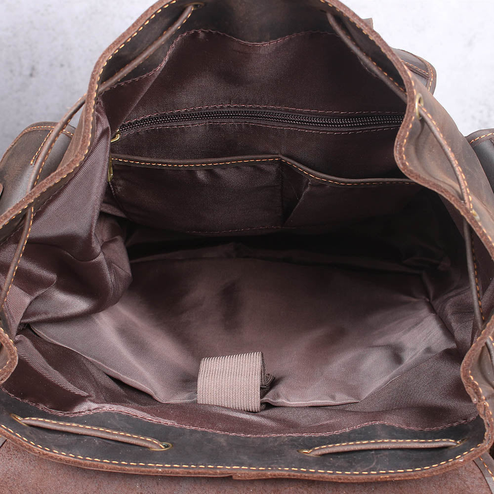 Men's Vintage Leather Backpack |  Full Grain Leather | Large Capacity