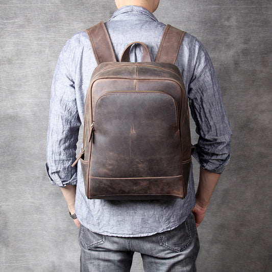 Men's Vintage Leather Backpack |  Full Grain Leather | Laptop Daypack