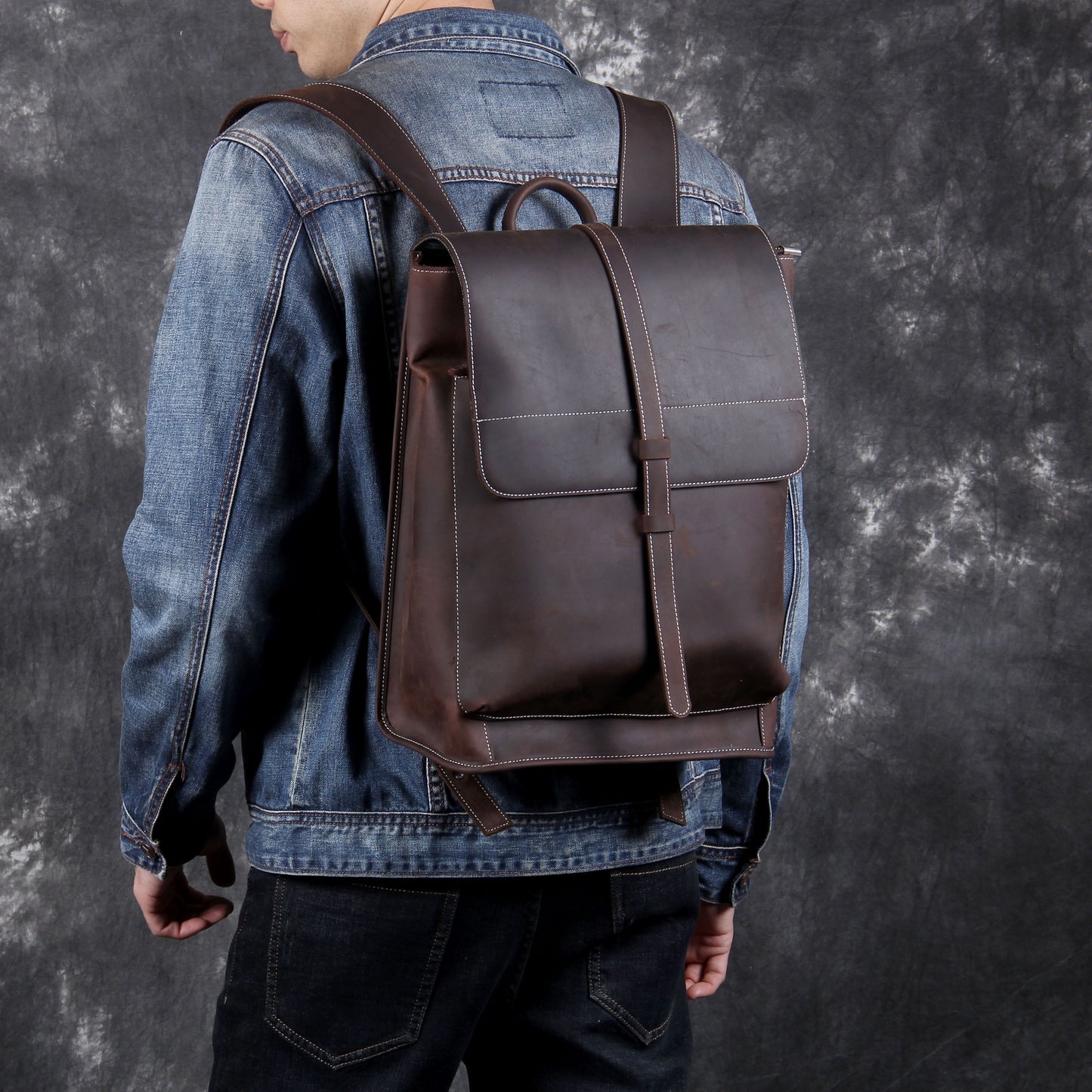 Men's Vintage Leather Backpack |  Full Grain Leather | Daypack