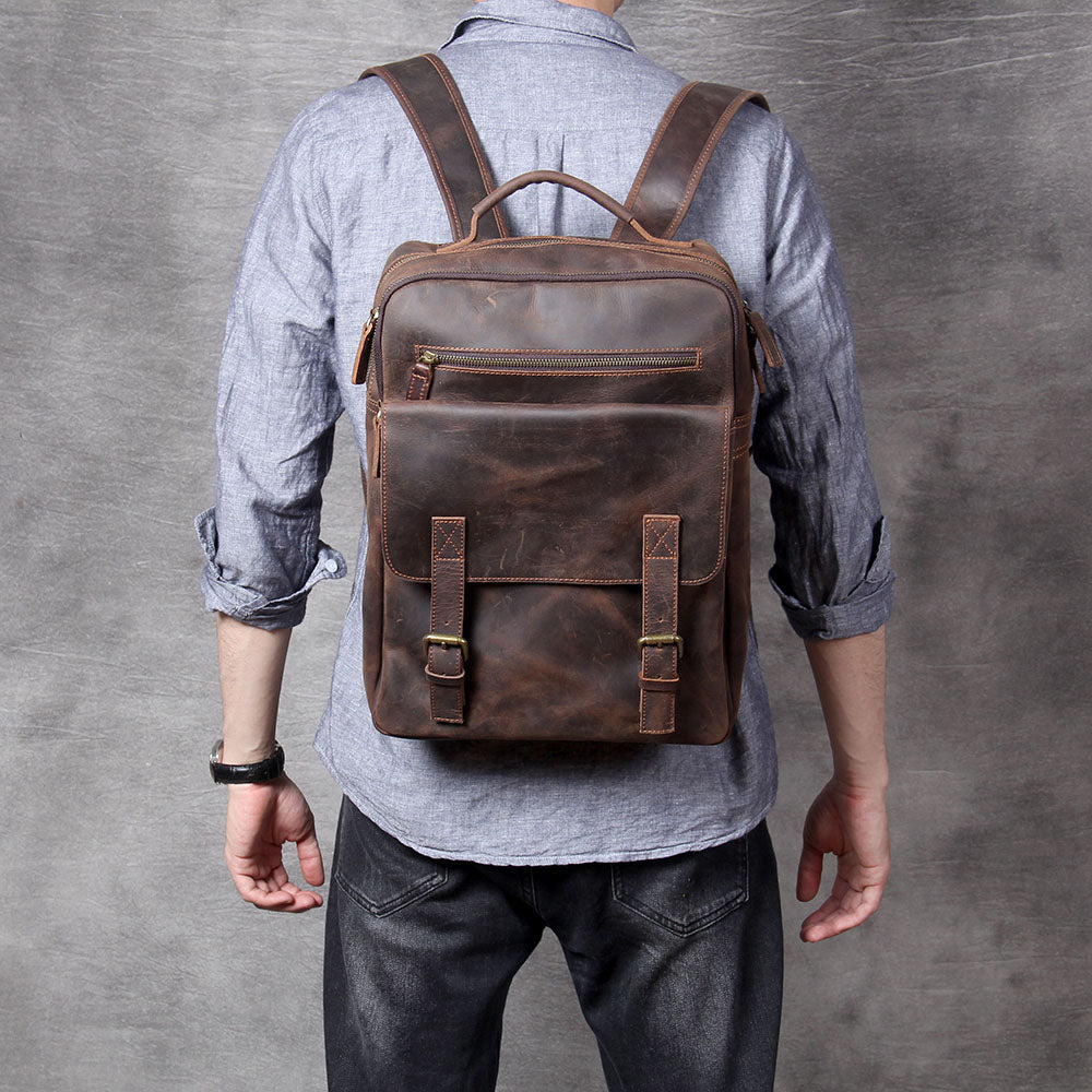 Men's Leather Backpack |  Full Grain Leather | Daypack
