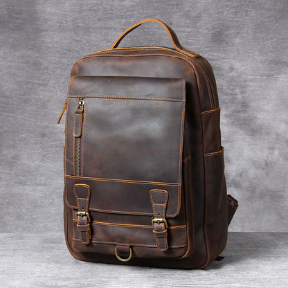 Men's Vintage Leather Backpack |  Full Grain Leather | Laptop Daypack