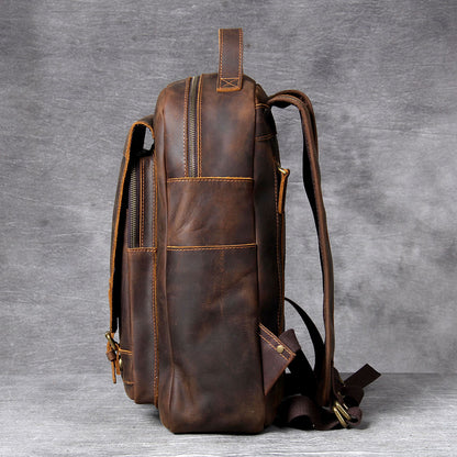 Men's Vintage Leather Backpack |  Full Grain Leather | Laptop Daypack