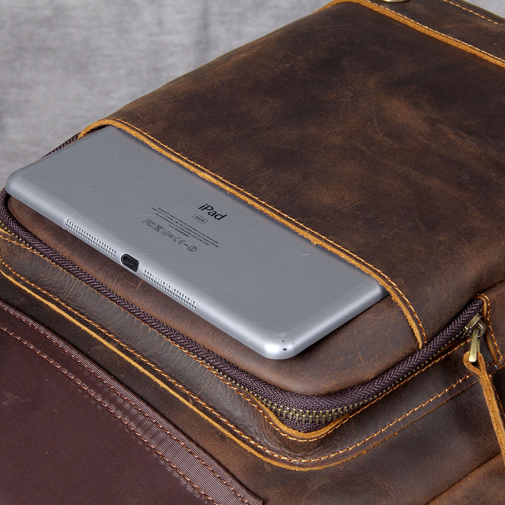 Men's Vintage Leather Backpack |  Full Grain Leather | Laptop Daypack