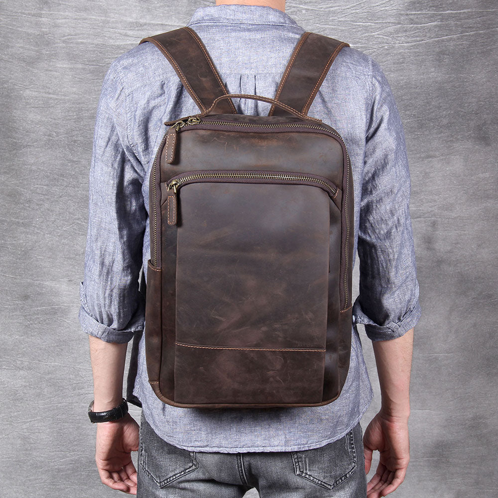 Genuine Leather Backpack For Men | Full Grain Leather | Handcrafted Daypack