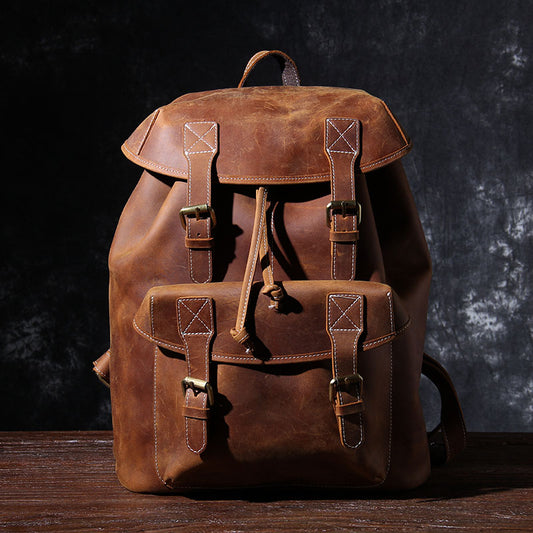 Men's Vintage Leather Backpack |  Full Grain Leather | Daypack