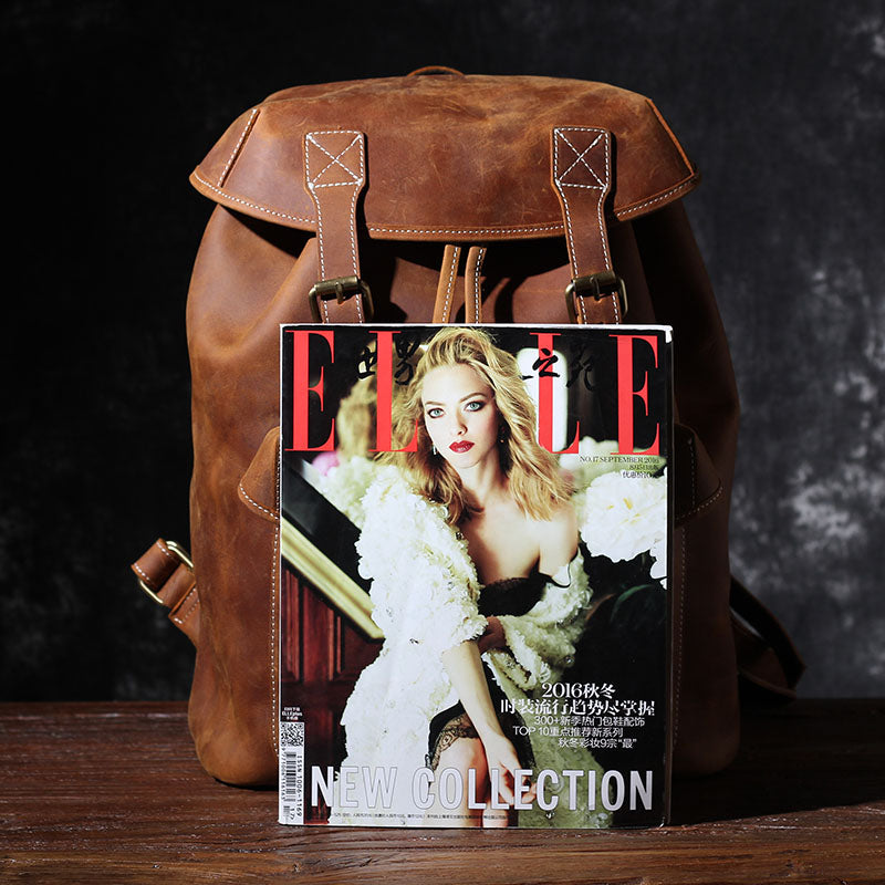 Men's Vintage Leather Backpack |  Full Grain Leather | Daypack