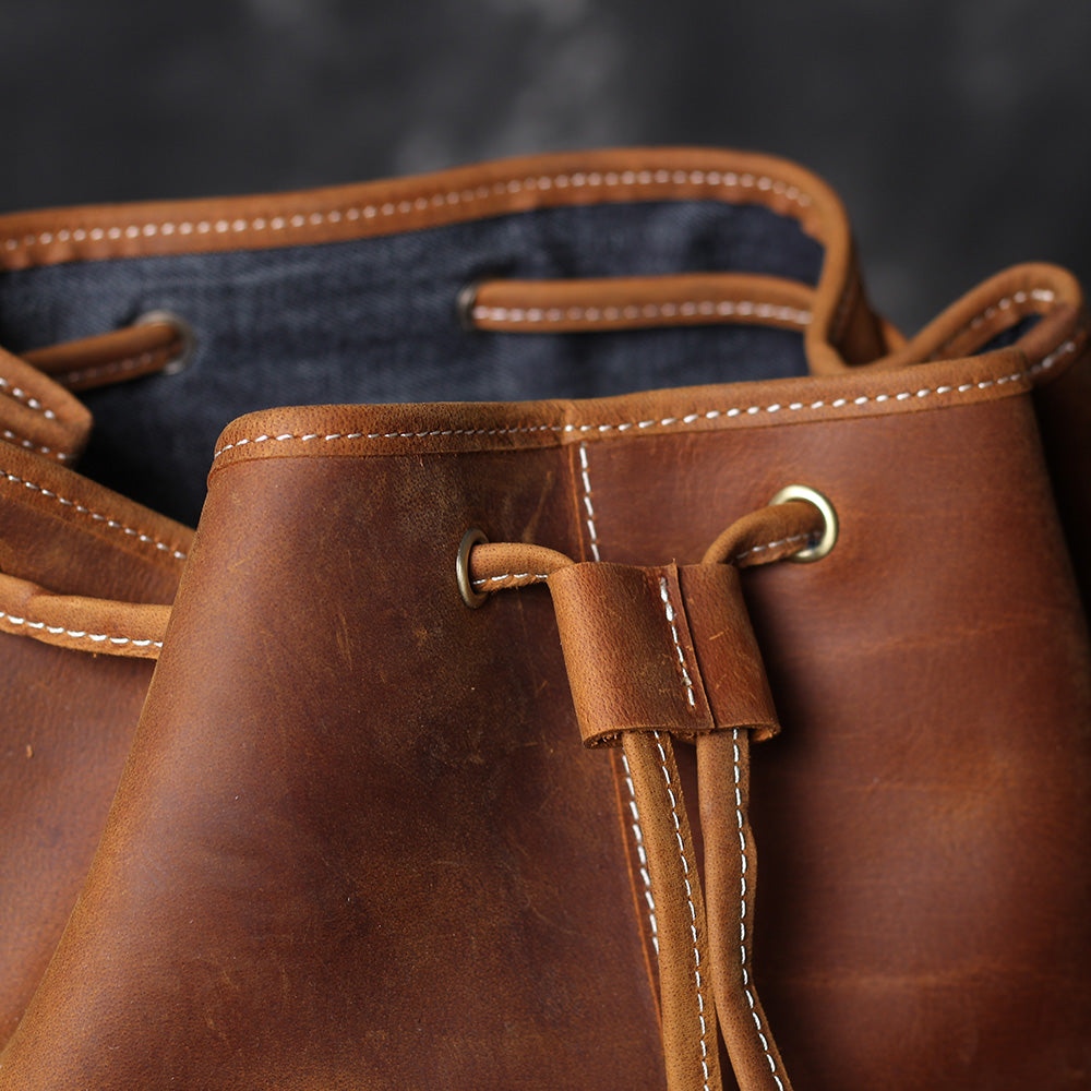 Men's Vintage Leather Backpack |  Full Grain Leather | Daypack