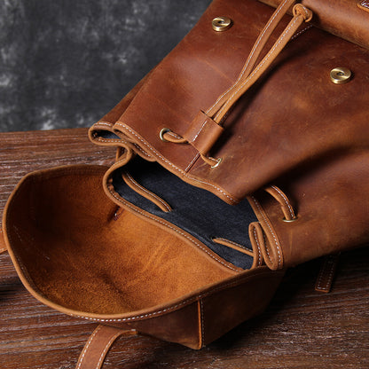 Men's Vintage Leather Backpack |  Full Grain Leather | Daypack