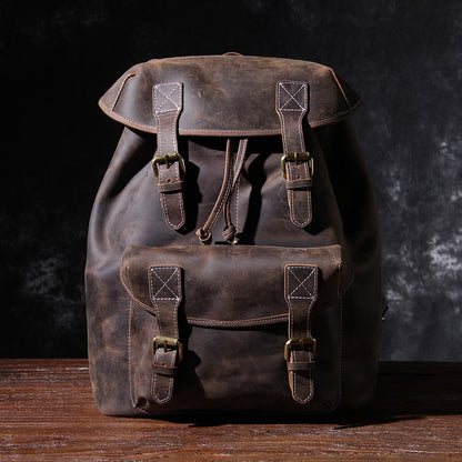 Men's Vintage Leather Backpack |  Full Grain Leather | Daypack