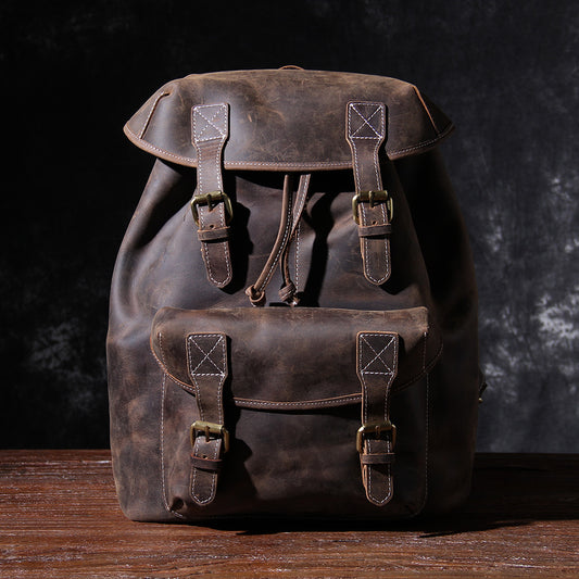 Men's Vintage Leather Backpack |  Full Grain Leather | Daypack