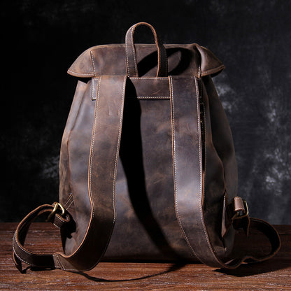 Men's Vintage Leather Backpack |  Full Grain Leather | Daypack