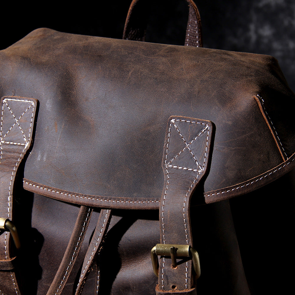 Men's Vintage Leather Backpack |  Full Grain Leather | Daypack