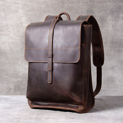 Men's Vintage Leather Backpack |  Full Grain Leather | Daypack