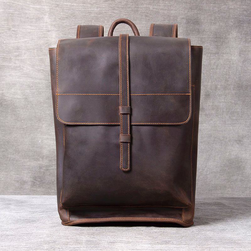 Men's Vintage Leather Backpack |  Full Grain Leather | Daypack