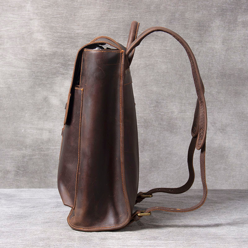 Men's Vintage Leather Backpack |  Full Grain Leather | Daypack