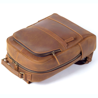 Men's Vintage Leather Backpack |  Full Grain Leather | Laptop Daypack