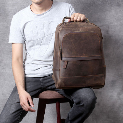 Men's Vintage Leather Backpack |  Full Grain Leather | Laptop Daypack