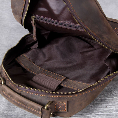 Men's Vintage Leather Backpack |  Full Grain Leather | Laptop Daypack