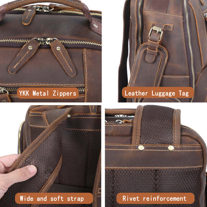 Men's Genuine Leather Backpack | Vintage Full Grain | Handmade