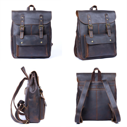 Men's Vintage Leather Backpack |  Full Grain Leather | Laptop Daypack