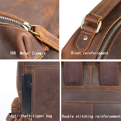 Men's Vintage Leather Backpack |  Full Grain Leather | Daypack