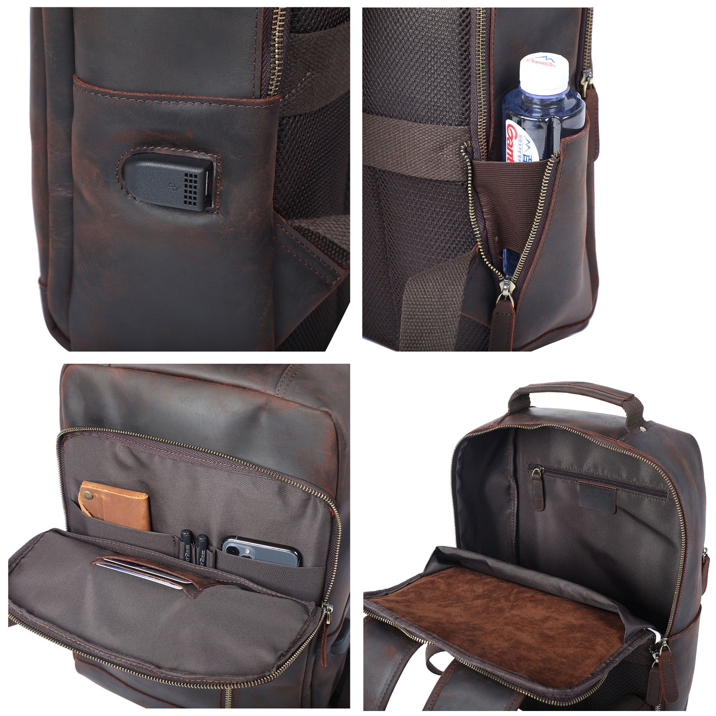 Men's Vintage Leather Backpack |  Full Grain Leather | Daypack