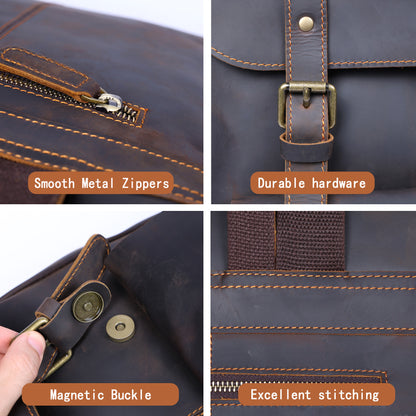 Men's Vintage Leather Backpack |  Full Grain Leather | Laptop Daypack