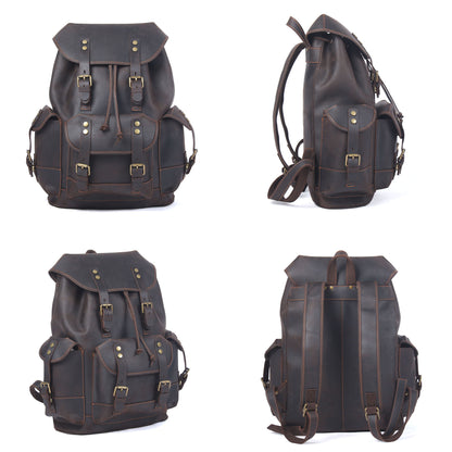 Men's Vintage Leather Backpack |  Full Grain Leather | Large Capacity