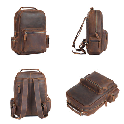 Men's Vintage Leather Backpack |  Full Grain Leather | Daypack