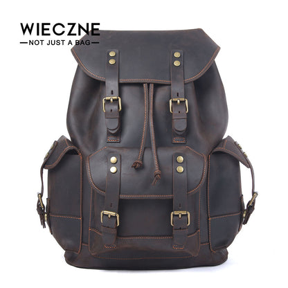 Men's Vintage Leather Backpack |  Full Grain Leather | Large Capacity
