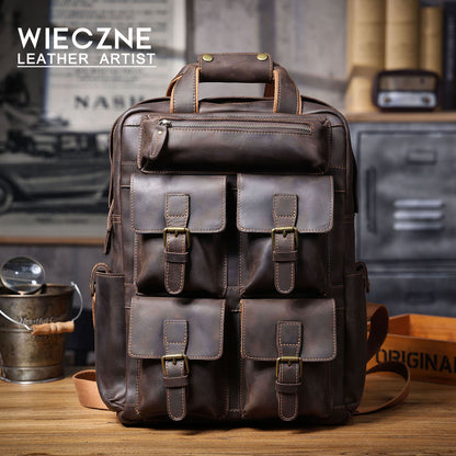 Men's Vintage Leather Backpack |  Full Grain Leather | Daypack