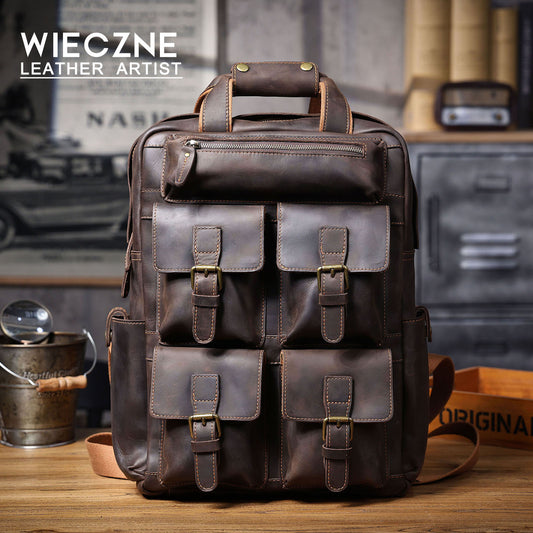 Men's Vintage Leather Backpack |  Full Grain Leather | Daypack