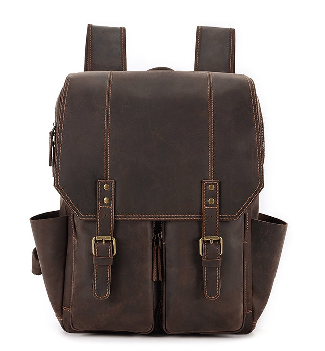 Men's Vintage Leather Backpack |  Full Grain Leather | Large Capacity