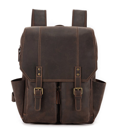 Men's Vintage Leather Backpack |  Full Grain Leather | Large Capacity