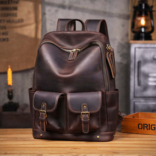 Vintage Genuine Leather Backpack For Men |  |  Full Grain Leather | Travel Daypack